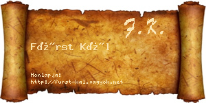 Fürst Kál névjegykártya